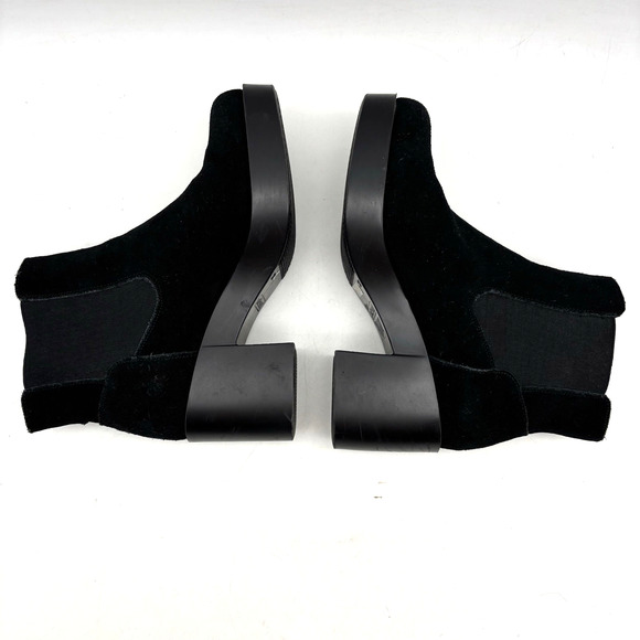 Anthropolgie SixtySeven Black Suede Leather Block Heel Platform Boots 7.5 38 - Picture 14 of 16